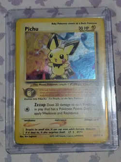 Pichu Holo 12/111 Pokemon Neo Genesis Unlimited HP - Damaged - Image 3