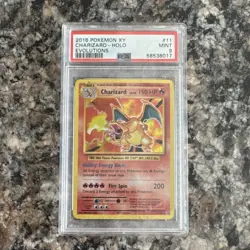 Pokemon Charizard 11/108 Evolutions Holo Rare PSA 9 2016 English - Image 1