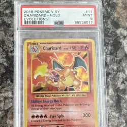 Pokemon Charizard 11/108 Evolutions Holo Rare PSA 9 2016 English - Image 3