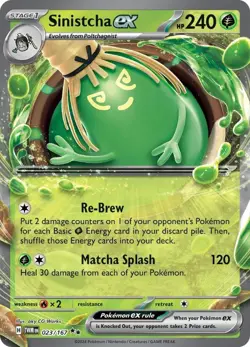Pokemon TCG Twilight Masquerade Sinistcha ex 23/167 Double Rare HOLO Pack Fresh - Image 1
