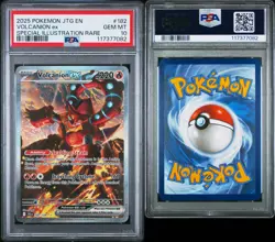 2025 Pokemon JTG EN Volcanion ex 182/159 Special Illustration Rare PSA 10 - Image 3