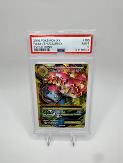 2016 POKEMON XY EVOLUTIONS #100 FULL ART/M VENUSAUR EX PSA 9 - Image 1