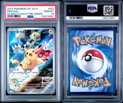 2022 POKEMON CHINESE SV PROMO SCARLET & VIOLET PRE-ORDER #001 PIKACHU PSA 10 - Image 3