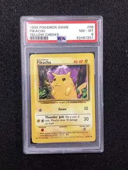PSA 8 Pokemon TCG 1999 Pokemon Game #58 Pikachu NM-MT - Image 1