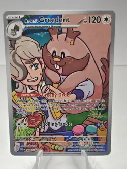 Pokemon TCG Arven's Greedent 205/182 Destined Rivals Illustration Rare - Image 1