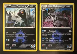 Team Aqua's Poochyena Mightyena Double Crisis 18/34 Regular LP Pokemon TCG - Image 1
