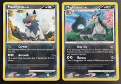 Poochyena 116/146 & Mightyena 66/146 Lot Legends Awakened Pokemon TCG LP/MP - Image 1