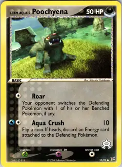 Team Aqua's Poochyena - 55/95 Team Magma vs Team Aqua Pokemon TCG LP Normal - Image 1