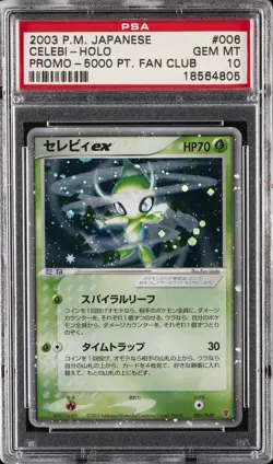2003 POKEMON JPN PLAY PROMO 5,000 EXP PTS. #006 CELEBI EX-HOLO PSA 10 - Image 1