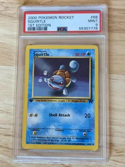 2000 Pokemon Rocket Squirtle 1st Edition PSA 9 Mint #68 - Image 1