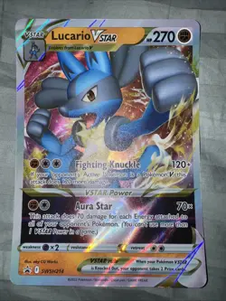Pokemon Lucario VStar Jumbo Oversized Foil Black Star Promo SWSH214 - Image 1