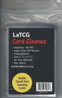 100 LaTCG Clear YuGiOh/Vanguard Small Size Card Soft Penny Sleeves - 61 x 88 mm - Image 1