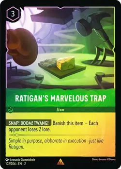 Disney Lorcana RATIGAN'S MARVELOUS TRAP 102/204 Cold Foil Rise of the Floodborn - Image 1