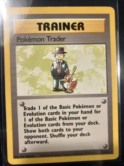 🎩Pokemon Trader 077/102 Base Set Unltd Regular Rare -Pokemon Tcg Lp Single Card - Image 1