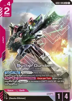 GUNDAM TCG CARD GAME BUSTER GUNDAM GD01-046 LR HOLO FOIL ENGLISH NEWTYPE RISING - Image 1