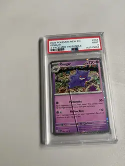 PSA 9 Pokemon Gengar 094/165 Mini Tin Cosmos Holo Promo Exclusive CRACKED SLAB! - Image 4