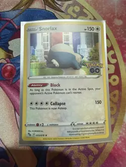 Pokemon TCG Snorlax Sword & Shield - Pokemon GO #55 Holo LP - Image 1