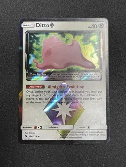 Pokemon Ditto Prism Star 154/214 SM-Lost Thunder Prism Rare Holo MP - Image 2