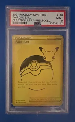 2021 POKEMON SWSH BLACK STAR PROMO #146 FULL ART/POKE BALL PSA 9 - Image 1