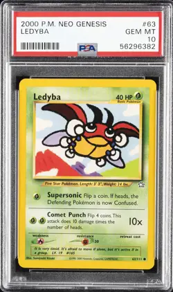 2000 POKEMON NEO GENESIS #63 LEDYBA PSA 10 - Image 1