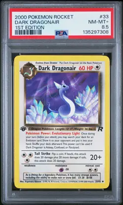 2000 POKEMON ROCKET 1ST ED #33 DARK DRAGONAIR PSA 8.5 - Image 1