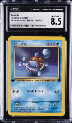 2000 POKEMON ROCKET 1ST ED #68 SQUIRTLE CGC 8.5 - Image 1