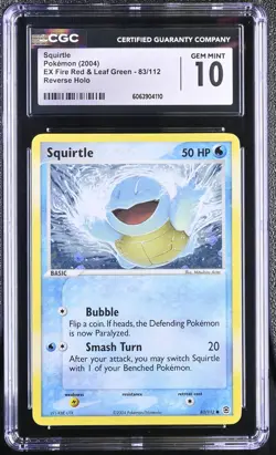 CGC 10 Squirtle EX Fire Red & Leaf Green 83/112 Reverse Holo Pokemon Card - Image 1