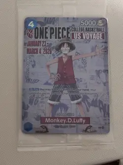 Three (3) ONE PIECE Monkey D. Luffy US Voyage College Basketball Promo Cards New - Image 2