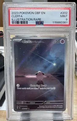 Pokemon TCG Cleffa Obsidian Flames Illustration Card 202/197 PSA 9 - Image 1