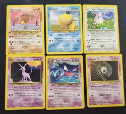 Vintage Pokemon Neo WOTC Lot (6 Cards) – Espeon, Unown, Dark Haunter - Image 1