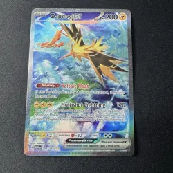 Pokemon Zapdos ex 202/165 Holo Full Art MEW EX Card Ancient Bird 2023 - Image 1