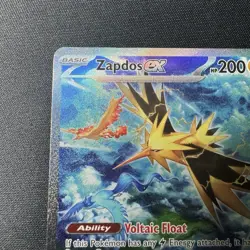 Pokemon Zapdos ex 202/165 Holo Full Art MEW EX Card Ancient Bird 2023 - Image 2