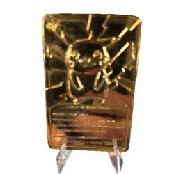 Vintage 1999 BK 23K Gold Plated Pokemon Pikachu Metal Trading Card - Image 2