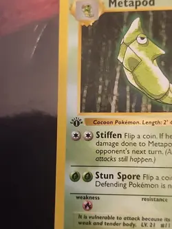 1999 Pokemon Metapod 1st Edition 054/102 Base Set - Image 3
