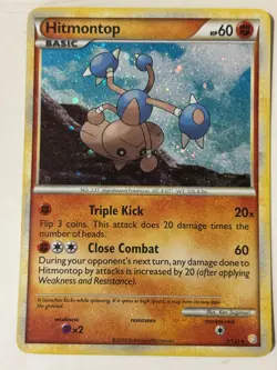 1X Pokemon TCG Hitmontop Heartgold & Soulsilver 5/123 Holo Rare LP - Image 1
