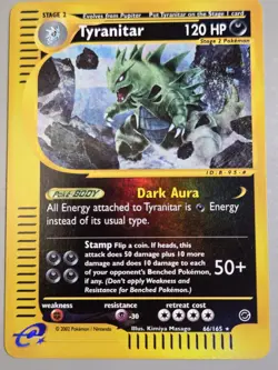 Pokemon Base Set Expedition #66/165 non-holo TYRANITAR hasnt been played - Image 1