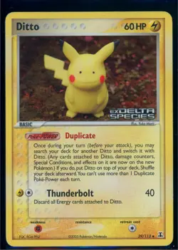Pokemon EX DELTA SPECIES - #39/113 Ditto Pikachu - Reverse Holo - ENG - MP - Image 1
