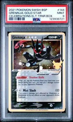 2021 POKEMON SWSH BLACK STAR PROMO #144 GRENINJA-GOLD STAR PSA 9 - Image 1