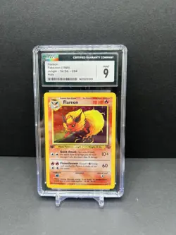 CGC 9 MINT FLAREON 03/64 Jungle 1st Edition Holo - 1999 Pokemon - Image 1