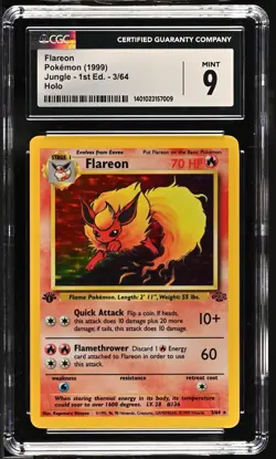 CGC 9 MINT FLAREON 03/64 Jungle 1st Edition Holo - 1999 Pokemon - Image 4