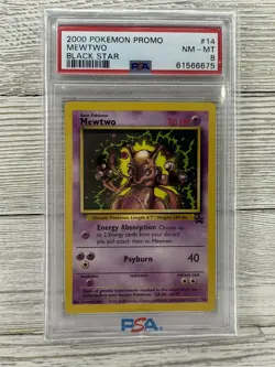 2000 POKEMON PROMO BLACK STAR MEWTWO 14 PSA 8 NM-MT - Image 1