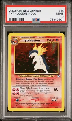 2000 POKEMON NEO GENESIS #18 TYPHLOSION-HOLO PSA 9 - Image 1