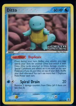 Pokemon EX DELTA SPECIES - #64/113 Ditto Squirtle - ENG - Reverse Holo - MP/LP - Image 1