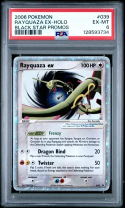 2006 POKEMON BLACK STAR PROMOS #039 RAYQUAZA EX-HOLO PSA 6 - Image 1