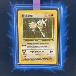 ⭐ Hitmonlee 7/62 ⭐ Original Holo Rare Fossil Set Pokemon Card WOTC 1999 - Image 1