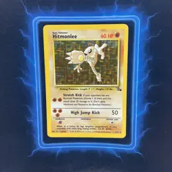 ⭐ Hitmonlee 7/62 ⭐ Original Holo Rare Fossil Set Pokemon Card WOTC 1999 - Image 2