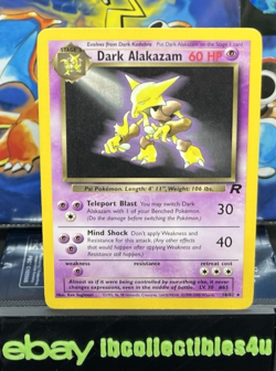 Pokemon Card TCG - Dark Alakazam 18/82 Team Rocket WOTC 2000 LP FREE SHIPPING - Image 1