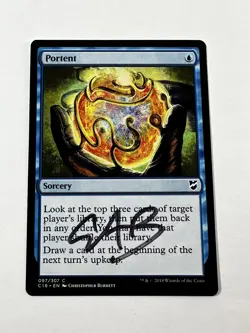 MTG Magic Portent Sketched Signed Artist Proof x1 C18 Commander Burdett - Image 1
