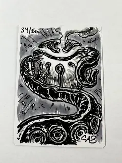 MTG Magic Portent Sketched Signed Artist Proof x1 C18 Commander Burdett - Image 2