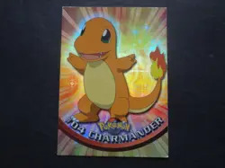 1999 Topps Pokemon Rainbow Foil #04 Charmander Holo Black Logo Series 1 TV 1st - Image 1